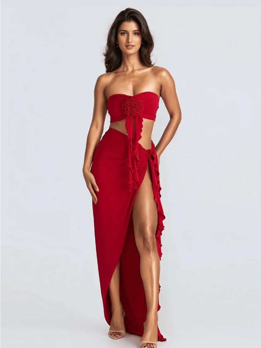 Melani The Label RedTwo Piece Maxi Skirt Set | Size: Medium